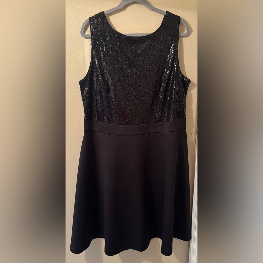 Lane Bryant Elegant Black Sequin Dress